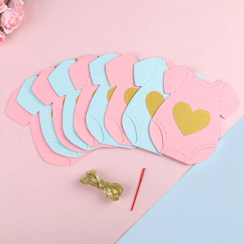 Blau-Rosa Bodysuit Papiergirlande Babyparty Geschlechtsenthüllung Party Hängende Banner Flagge Kinder Jungen Mädchen Geburtstag Dekorationszubehör – Detail 4