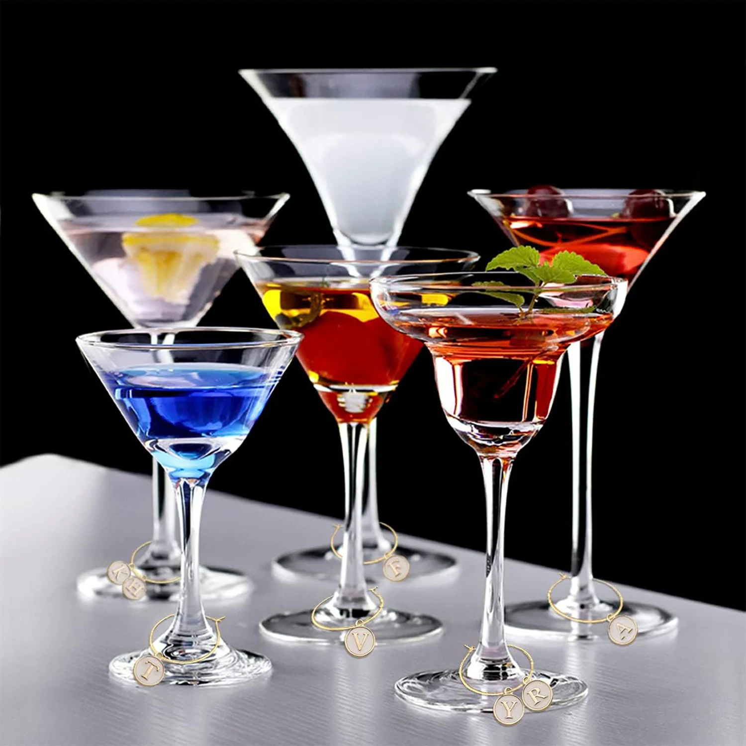 Wine Glass Markers for Stem Glasses 26Pcs, wine glass marker