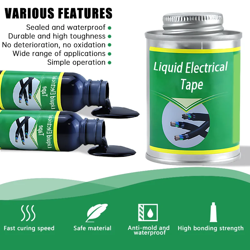 Liquid Tape 30/50/125ml Electrical Waterproof Insulating Tape Repair Electrical Wire Cable Liquid Insulation Paste Fix Line Glue