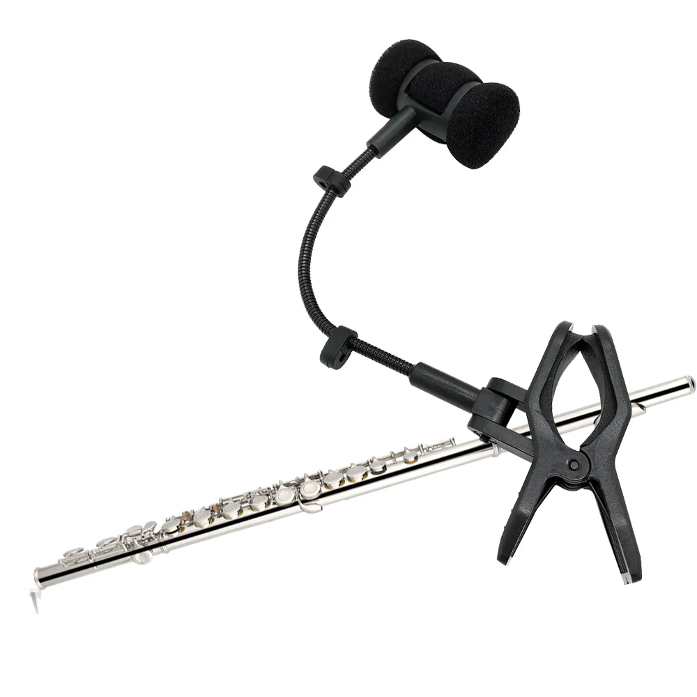 Microphone Clip Microphone Accessories Microphone Clip for Flute Clarinet Piccolo Oboe Musical Instrument Universal Stand Brackets Mic Rack Mount without Cable