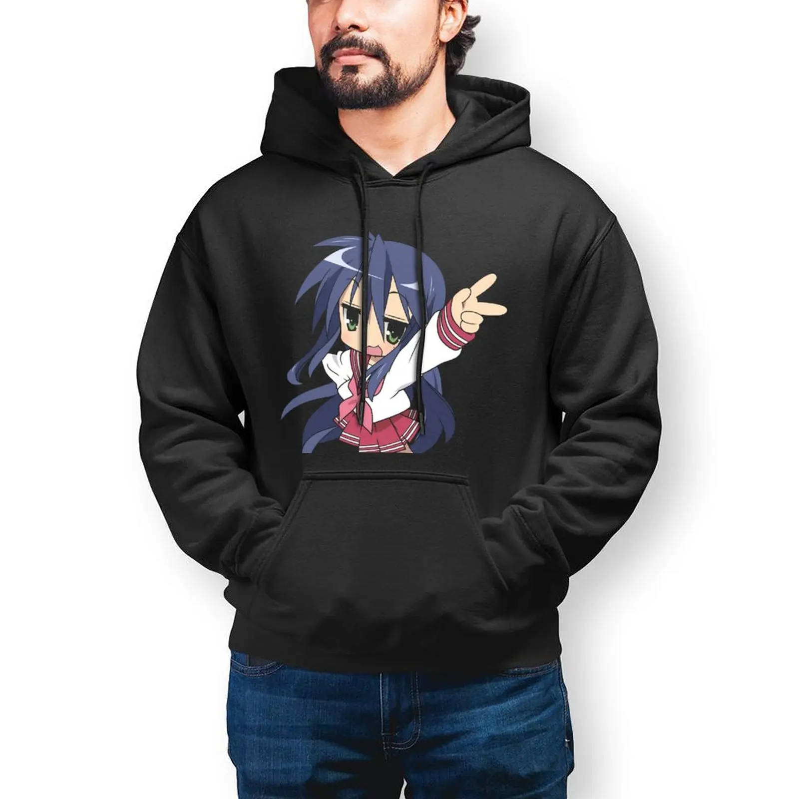 

Толстовка Konata Izumi 2 Essentials, осенняя японская Повседневная Толстовка с рисунком Lucky Star Izumi манга, Мужская толстовка большого размера в стиле Харадзюку