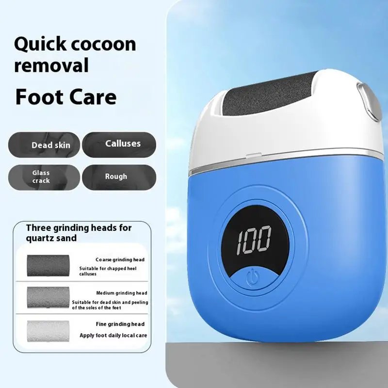 Electric Foot Rasp Digital Display Foot Files Callus Remover Foot Care Tool with Three Adjustment Grinding Head for Toes Heels 4
