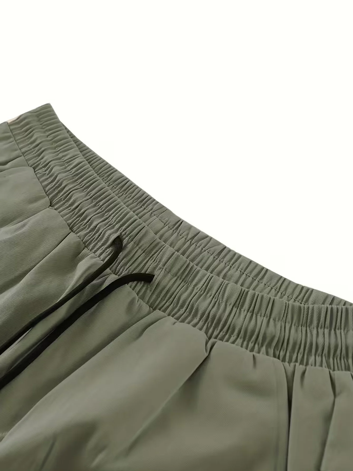 Herren-Shorts, Sommer, Schwarz, lässig, mit Kordelzug, kurze Hose, Urlaub, locker, Cargo-Stil, Herrenbekleidung, Trainingsanzug, Laufen, Tennis, Basketball – Detail 5