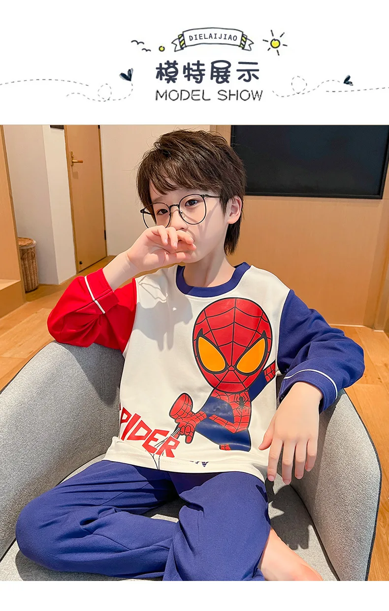Loungewear Spiderman Boy Children's Pajamas Sets for Children Men's Boy's Pajama Sleepwear Robe Clothing Mother Kids