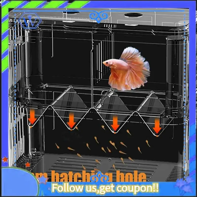 Easy To Use Fish Breeding Box Double-Layer Acrylic Breeding Tank Isolation Box Transparent Detachable Hatching For Guppy Shr