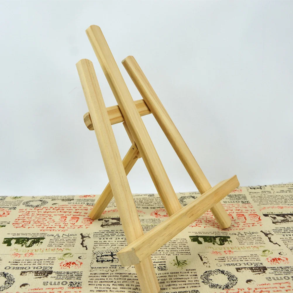 Foldable Table Painting Easel Photo Frame Bracket Triangle Support Wooden Mini Storage Child