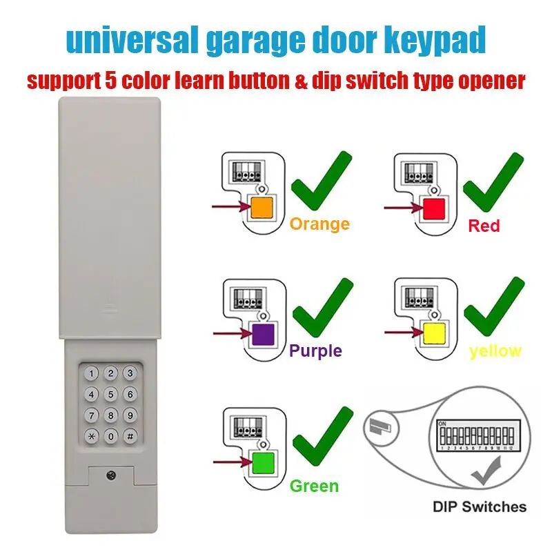 315mhz-390mhz Universal Wireless Garage Door Opener Keyless Entry Transmitter Keypad