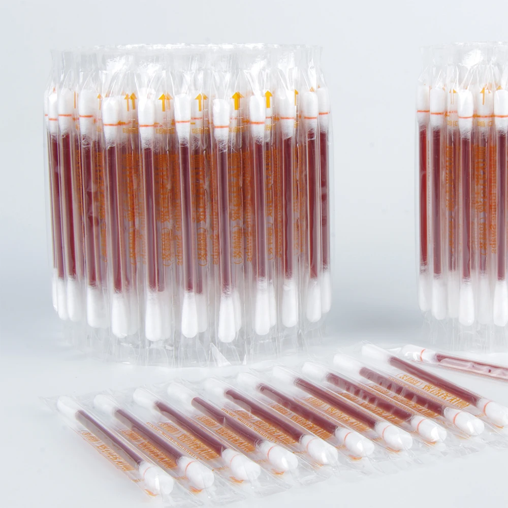 Disposable Medical Iodine Cotton Stick Iodine Disinfected Cotton Swab Cleaning Care Wound Swabs