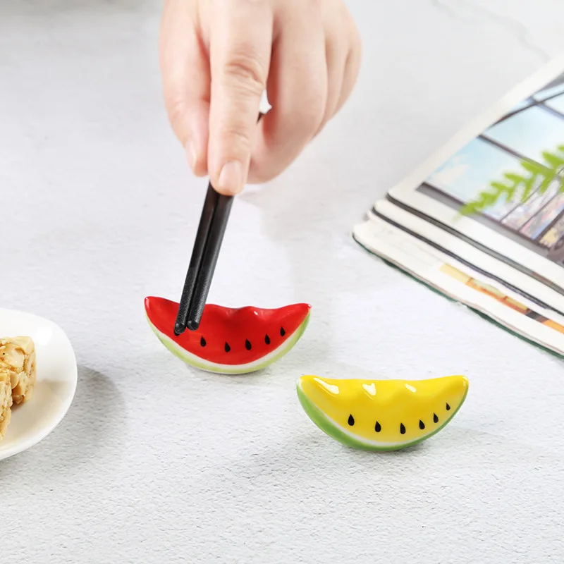 Ceramic Cute Red Watermelon Chopstick Holder Creative Home Fruit Spoon Fork Holder Kitchen Tableware