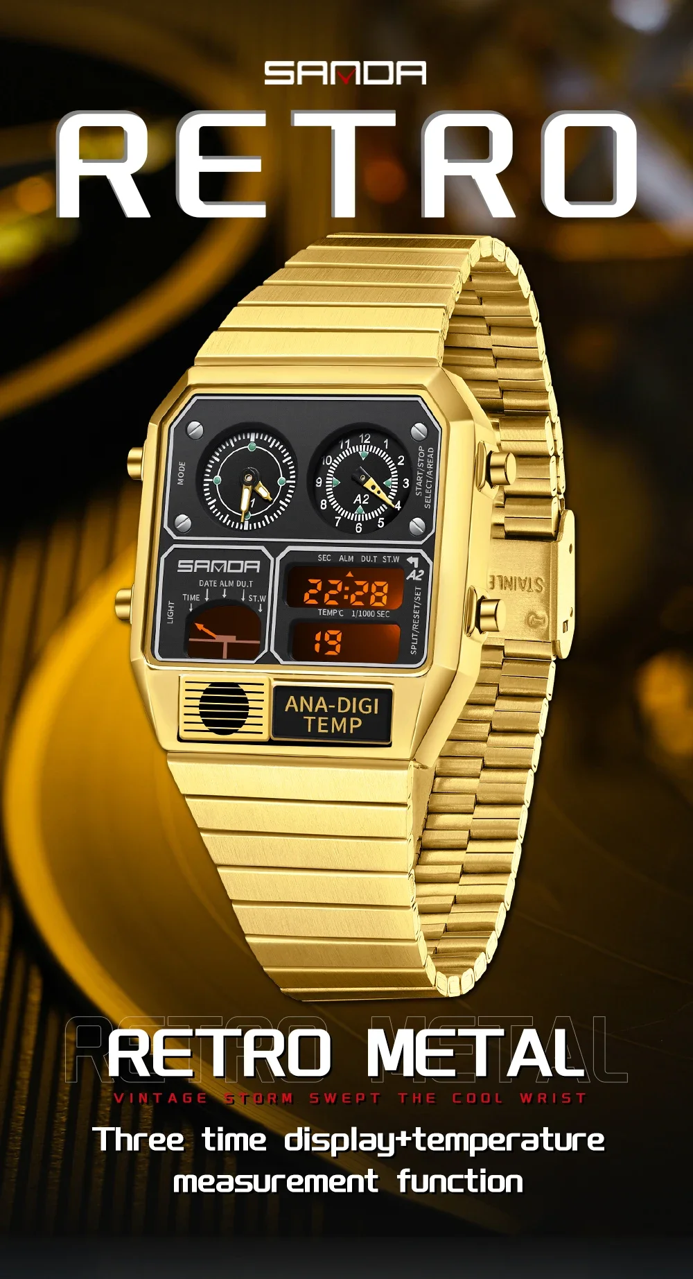 Sanda Multifunction Watch - Citizen Ana Digi Temp Homage✓ | eBay