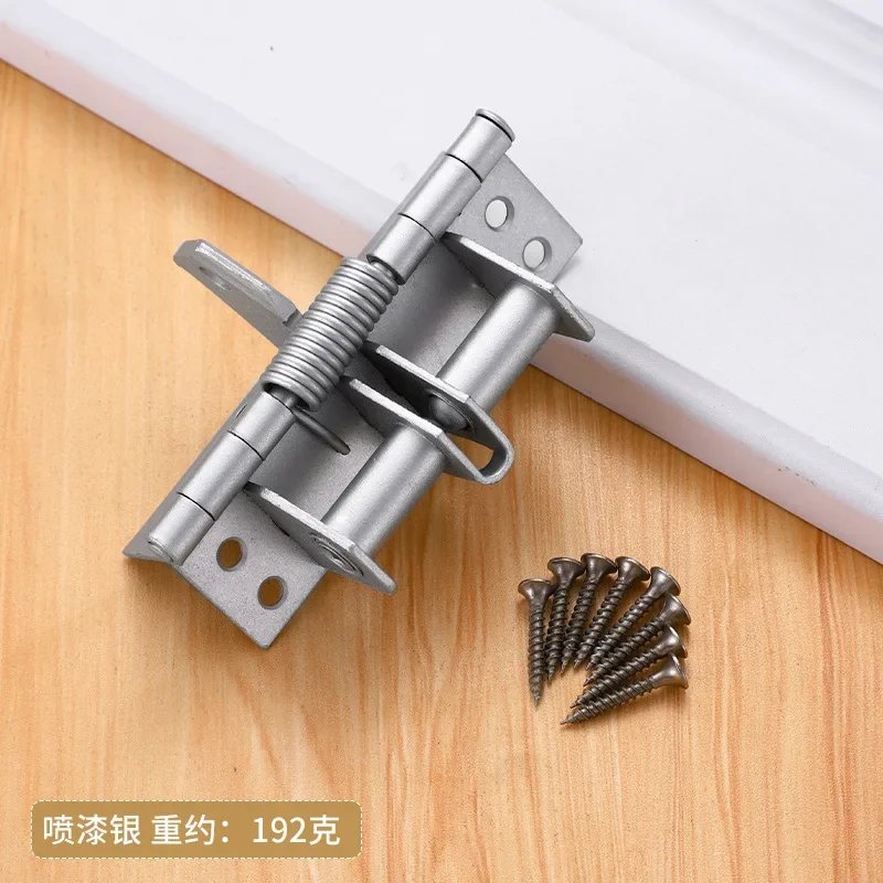 1PCS 4 inches Invisible Door Spring Hinge Automatic Closing Wooden Multi-function Closer 90 Degree Positioning with 8 Screws