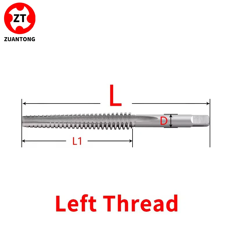 ZUANTONG 1PCS TR3-TR26 사다리꼴 스레드 탭 왼쪽/오른쪽 나사 탭 고속 강철 기계 탭 플러그 탭 수공구