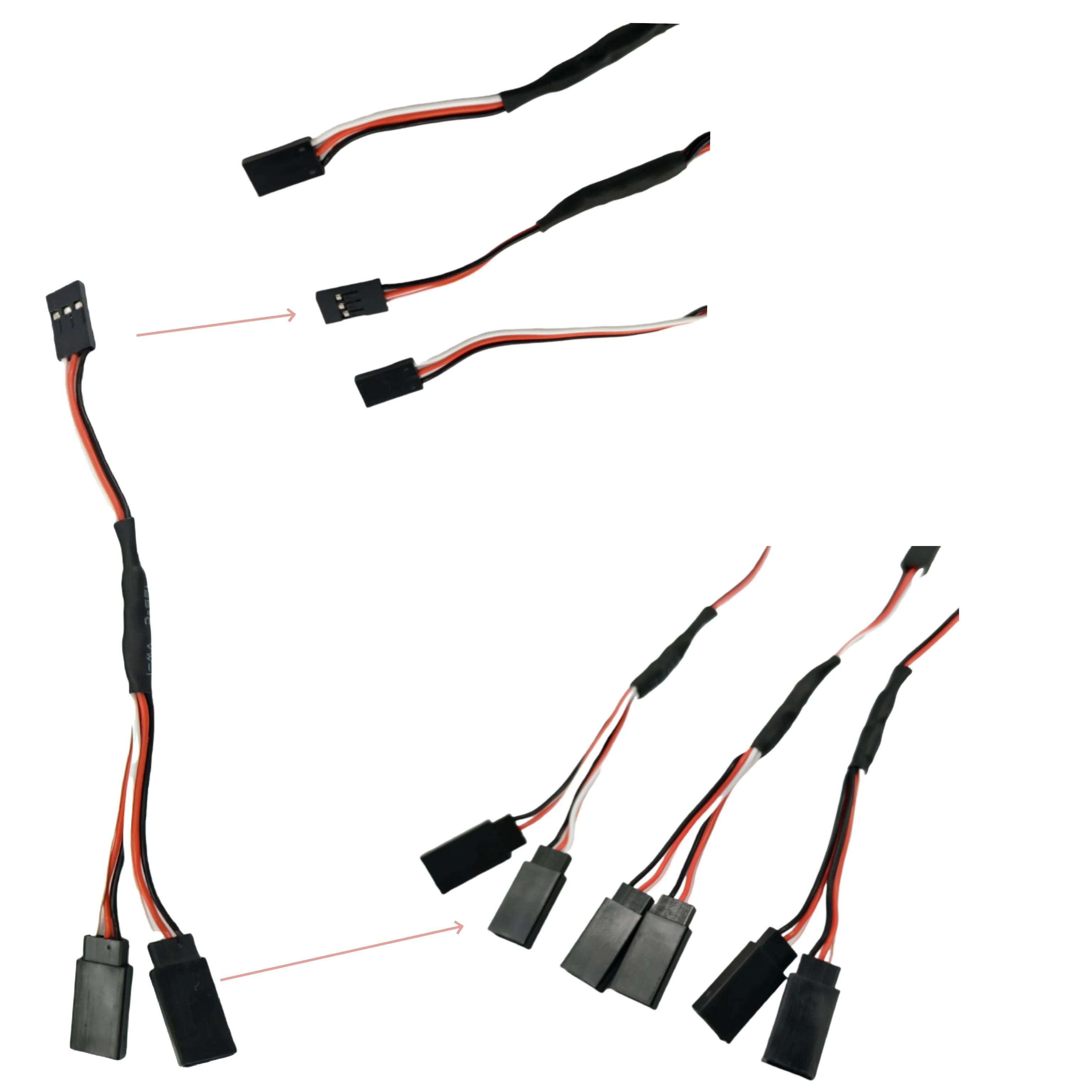 Lot de 10 câbles servo RC 100-500mm pour modélisme hélicoptère avion