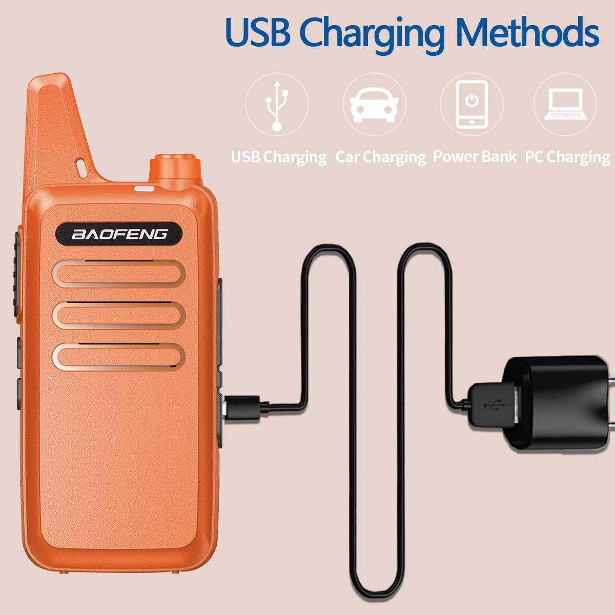 Baofeng BF-T20 미니 워키토키 UHF 햄 라디오, 휴대용 USB 충전, 양방향 라디오, BF-888S 사냥용, 400-470MHz, 1 개, 2 개, 4 개