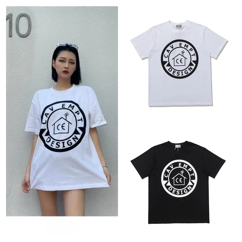 

Белая футболка Cav Empt C.E, высококачественная повседневная футболка с принтом логотипа, мужские и женские футболки оверсайз