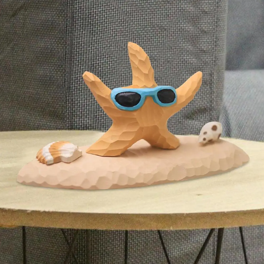 Starfish Decorations For Home Desk Sea Animal Figurines Hand Carved Animal Decoration Decorative Sculpture For Home Bedroom