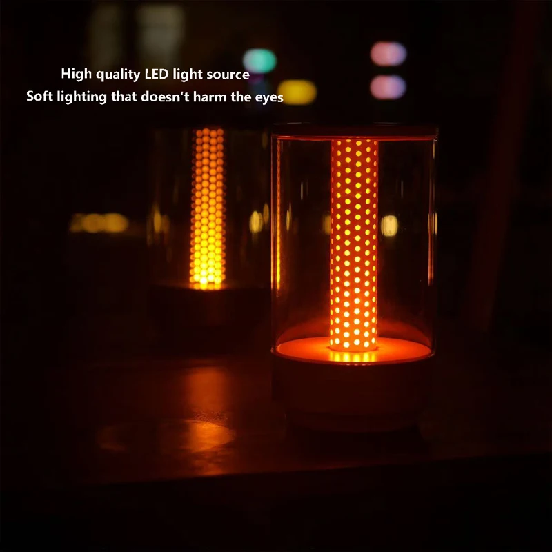 Desk Lamp Candlelight Atmosphere Charging Bedhead LED Portable Light Romantic Dining Table Outdoor Camping Candle Nightlight