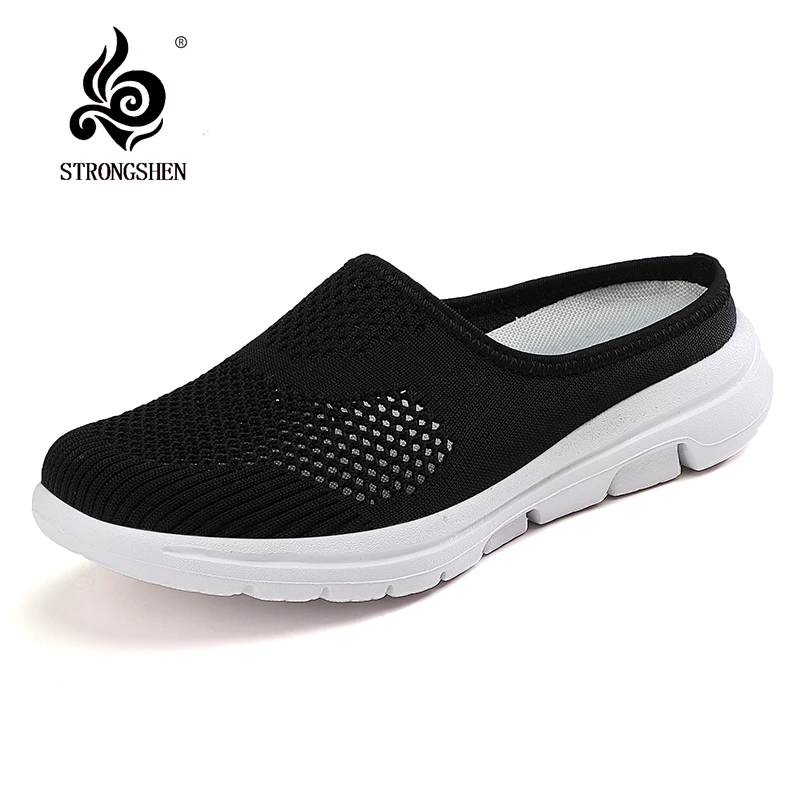 Women Shoes STRONGSHEN Women Shoes Spring Casual Breathable Flying Woven Light Flat Shoes Women Casual Sneakers Flats Ladies