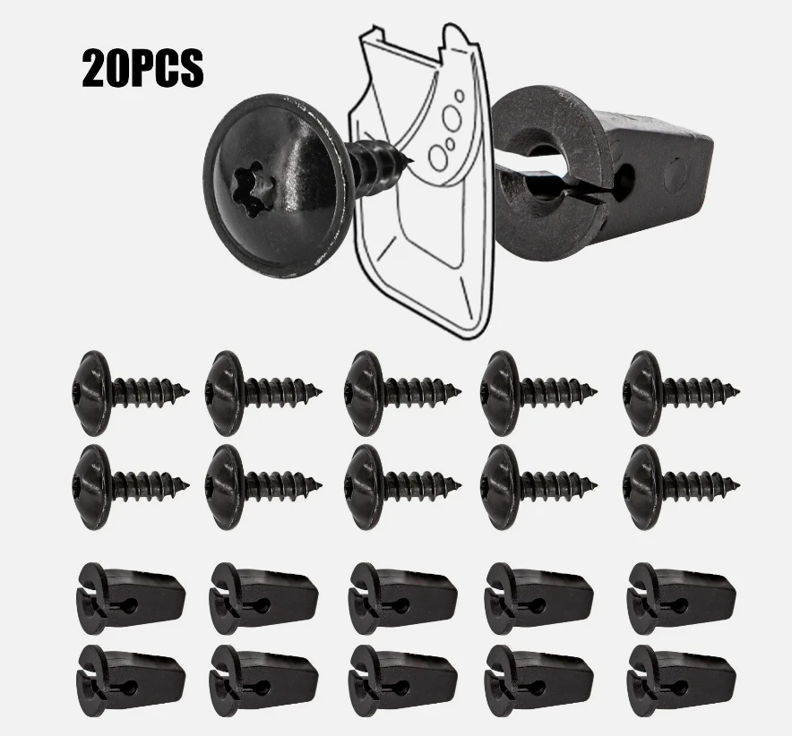 Mounting Bolts 10 Pairs Fender Chassis Trim Torx Screw Bolt Bumper Arch Mud Flaps Splash Guards Undertray Trim Fixing For Vw