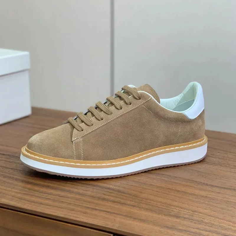 

High Quality Genuine Leather Sneakers Women Thick Sole Run Shoes Lace Up Round Toe Comfort Flat Shoes Casual Sports Shoes Woman