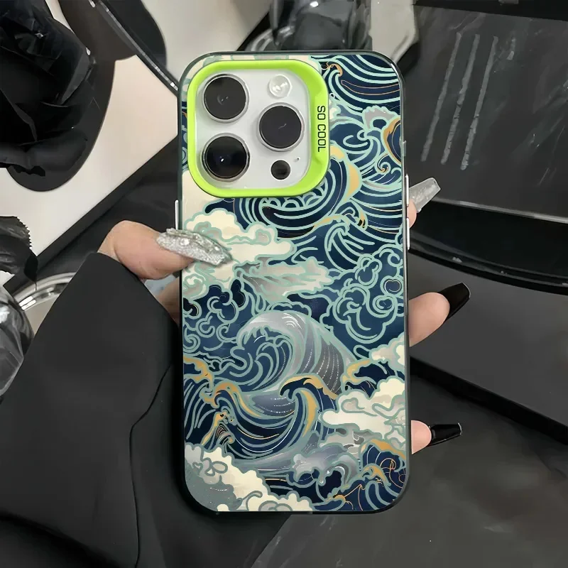 Japanese Waves Anti-Fall Matte Phone Case
