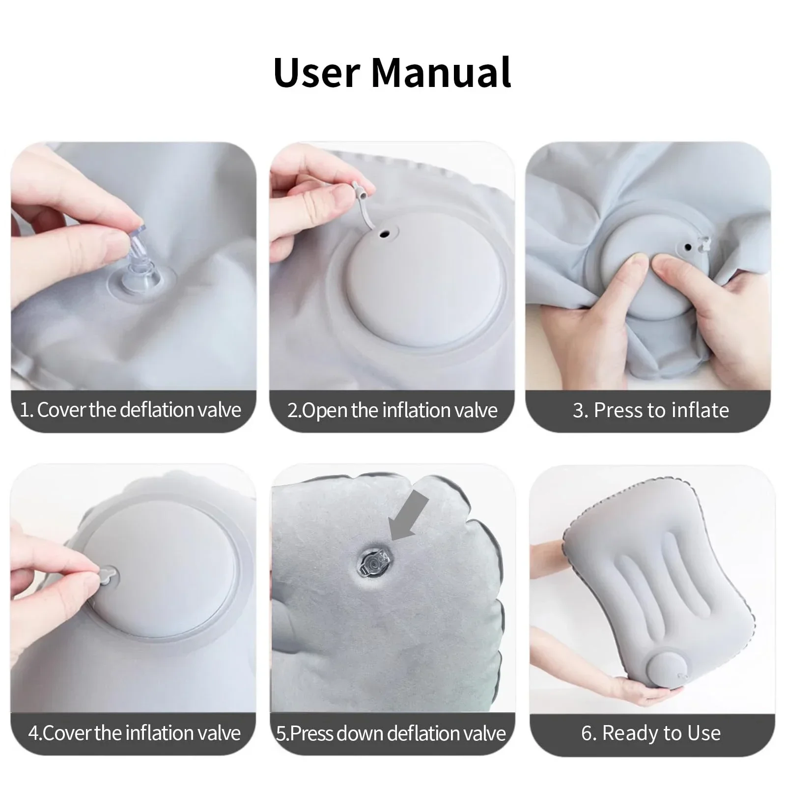 Inflatable Pillow 1PCS Camping Pillow No Need To Inflate Car Lumbar Neck and Waist Support