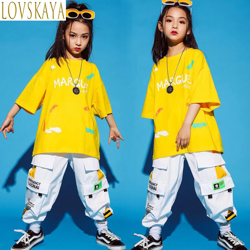 New hip-hop dance costumes T-shirts, workwear pants, jazz dance costumes for boys and girls