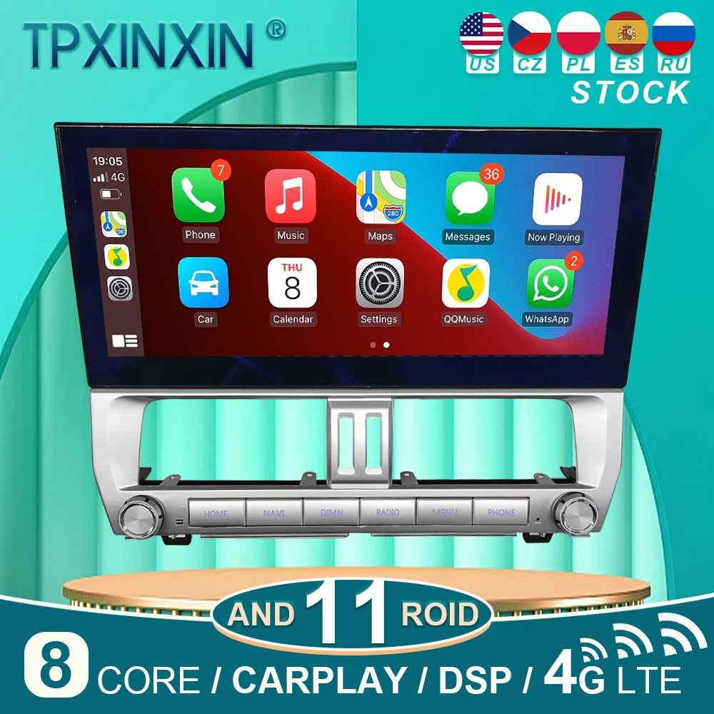 

for TOYOTA PRADO 2009-2022 audio 2 din android receiver tesla style auto multimedia DVD player GPS