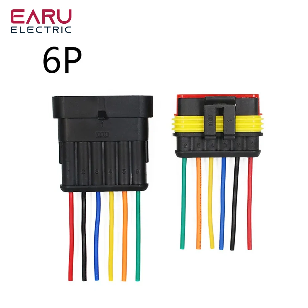 Electrical connectors AMP 1P 2P 3P 4P 5P 6P Way Waterproof Auto Male Female Plug with Wire Cable harness for Car Motorcycle 1set