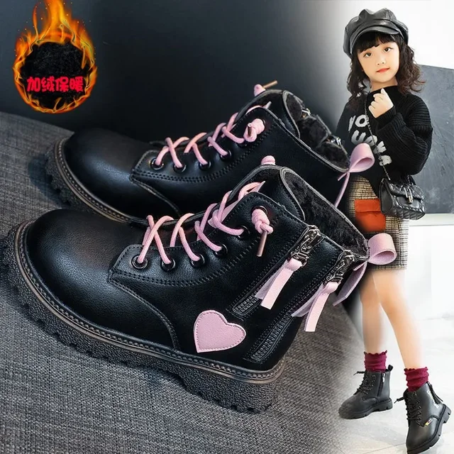 Girls Ankle Boots 2023 New Autumn and Winter Fashion Double Zip Beautiful Princess Non-slip Performance Boots for Catwalk Casual 4