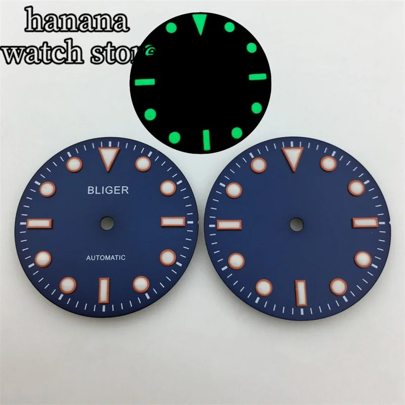 Bliger 29Mm Dial Dateless Blue Dial Indice Luminoso Adatto Per Nh34 Nh35 Nh36 Miyota8205 Dg2813 3804 Movimento