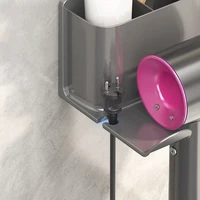 1pc Hair Dryer Holder Wall Mounted Hair Straightener Dryer Hair Stand Bathroom Organizer Shelves Bathroom Organization Shelves 3