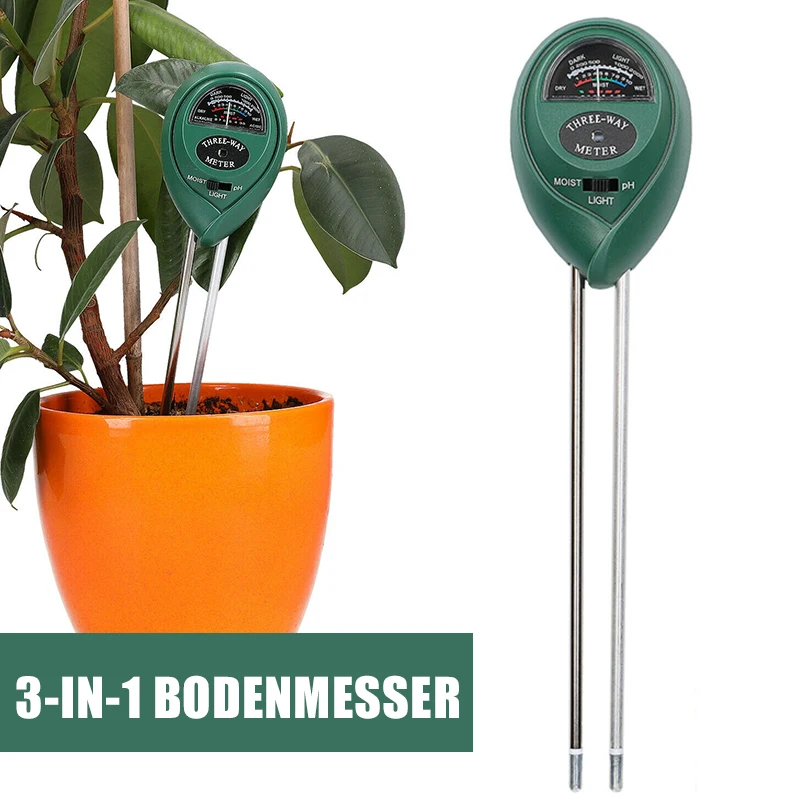 

New 3 IN 1 Soil PH Value Meter Moisture Humidity Sunlight Tester Garden Plant Greenhouse Planting Monitor Detector