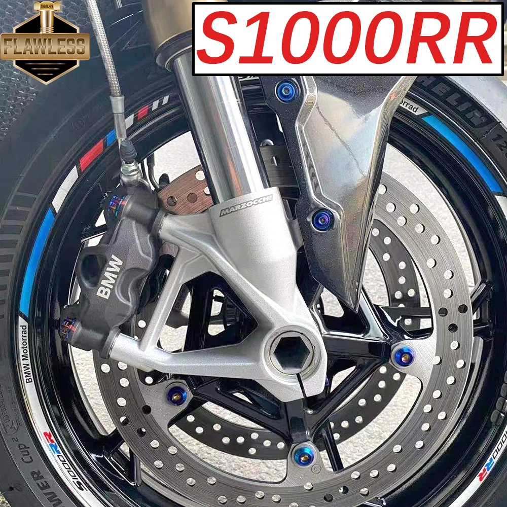 Parafuso de Titânio Pinça de Freio Pára-choque Dianteiro Pára-brisa Parafuso do Garfo Dianteiro Porca para Bmw S1000rr 20232024 Flawlesti-gr5