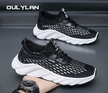 Oulylan Lightweight Running Shoes For Men 2024 Designer Mesh Casual Sneakers Lace-Up Male Outdoor Sports Tennis Shoe 1