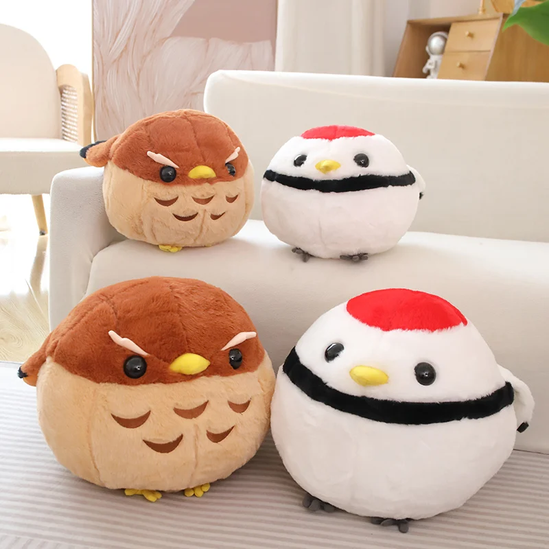 

30-40cm Kawaii White Plump Red-crowned Crane Plush Toy Stuffed Animal Bird Eagle Soft Doll Brown Hawk Pillow Cute Gifts for Kids