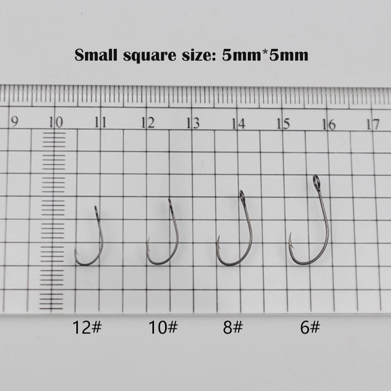 Description Picture 5 of item50pcs/lot Large Eye Circle Fishing Hooks Barbed Fishhooks High Carbon Steel Hooks Use Streams Lakes For Beak Mandarin Fish 12-1#