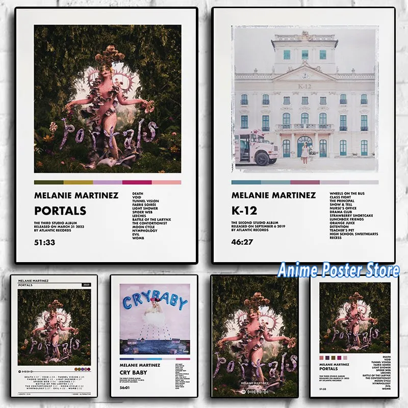 

M-Melanie-M-Martinez 2023 New Music Album Portal Singer Star Nordic Poster Aesthetic Hip Hop Canvas Painting Wall Art Home Decor
