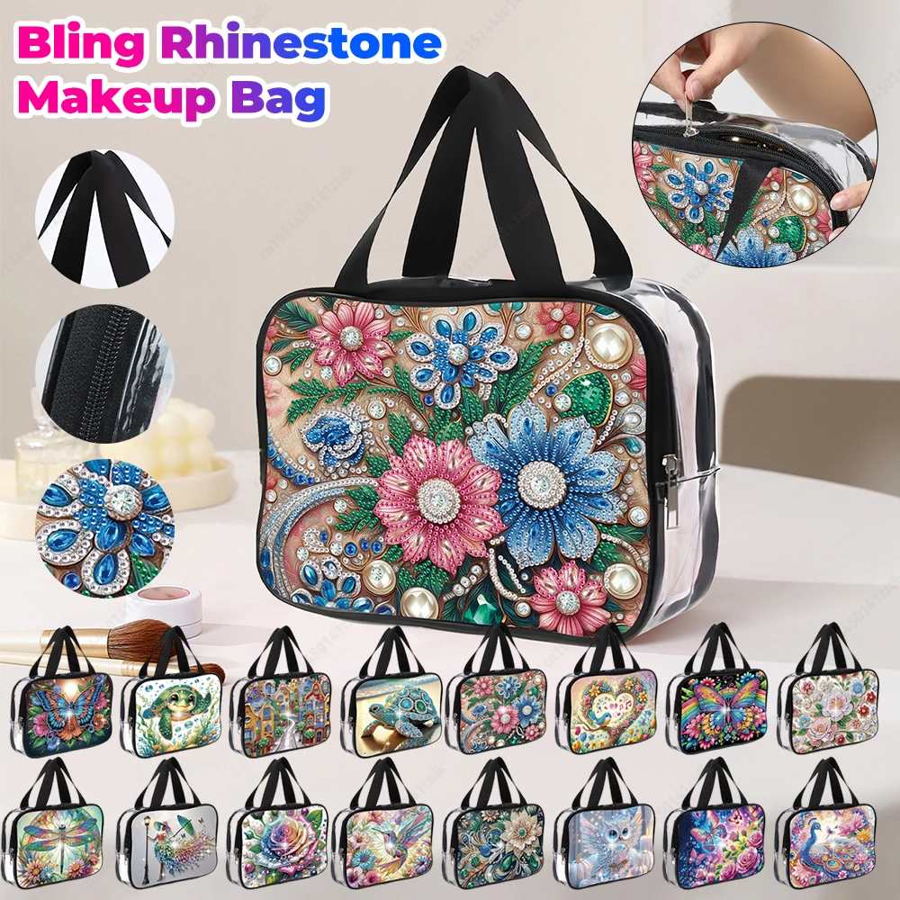 1pc DIY Diamond Painting Kit Portable Travel Bag with Zipper colorful diamond art handbag for Women Carry Daily Use Travel