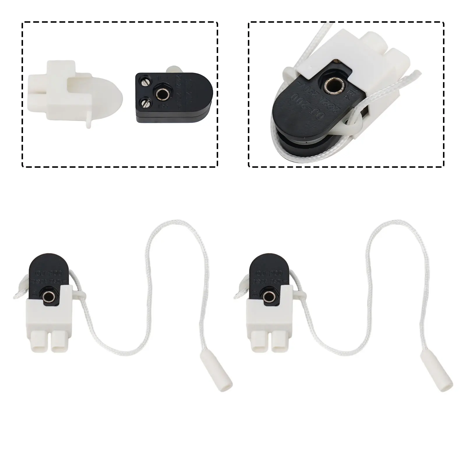 Description Picture 6 of item2pcs Cord-operated Switch Repair Replacement Lamp Switches For Office Single Pull Control Switch Eu Wall Led Lamp Light Cable