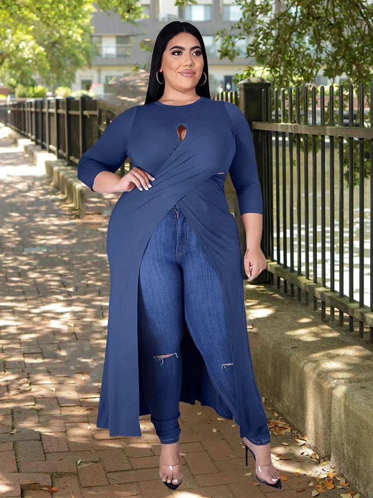 Ropa de talla grande para camisa de manga larga ahuecada con cuello redondo, blusa elegante de alta, venta al por mayor, dropshipping - AliExpress Ropa de mujer