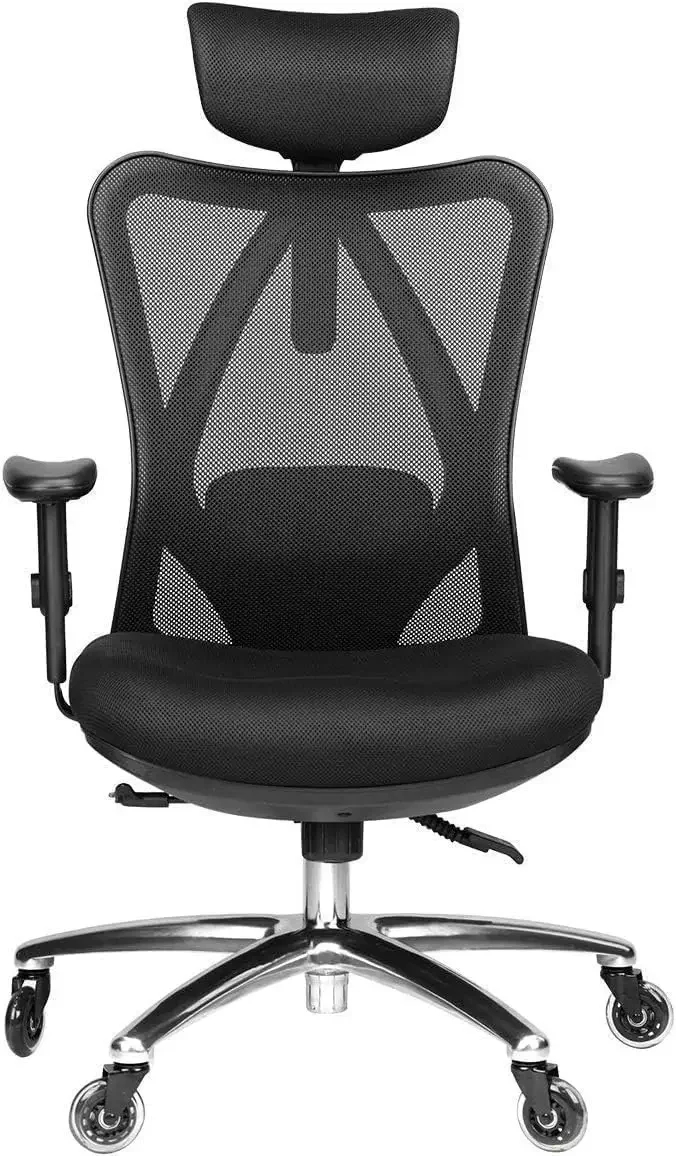 

Ergonomic Office Chair - Adjustable Desk Chair with Lumbar Support and Rollerblade Wheels - High Back Chairs with Breat