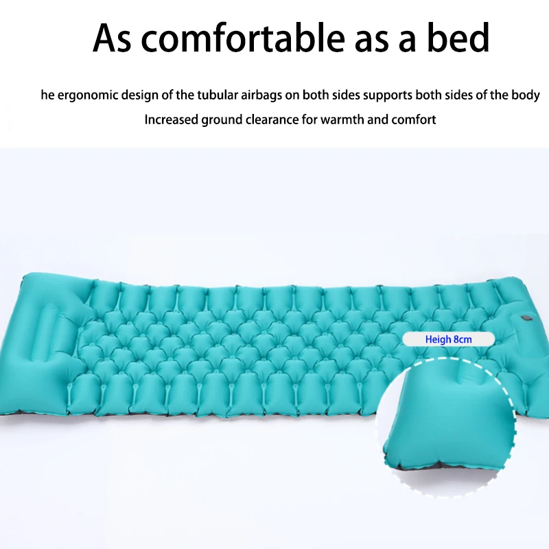 

Rockbrook Milk Protein Fiber Winter Cold Sleeping Mat Camp Mattress Ultralight Inflatable Mattress with Pillow