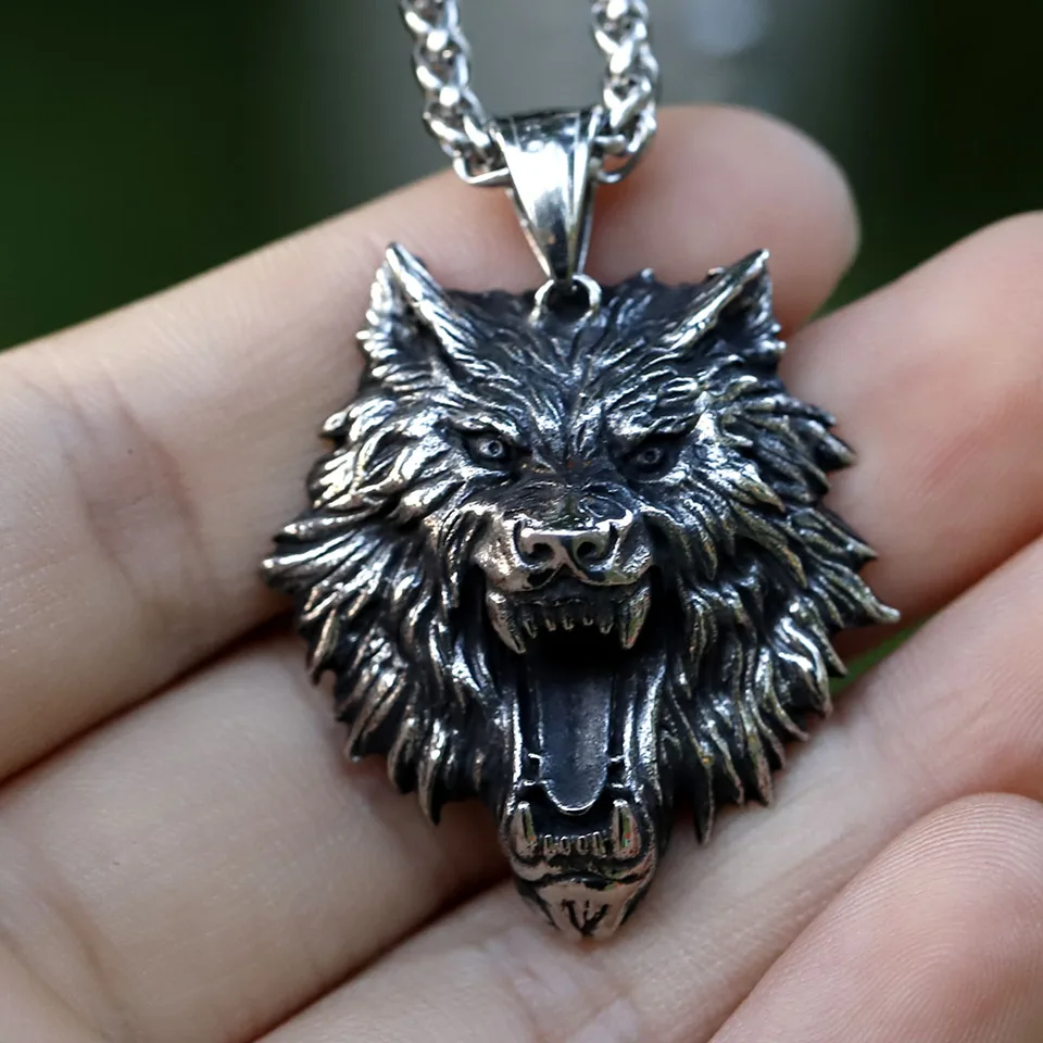 Collana con testa di lupo vichingo - Fenrir | Odin's Hall
