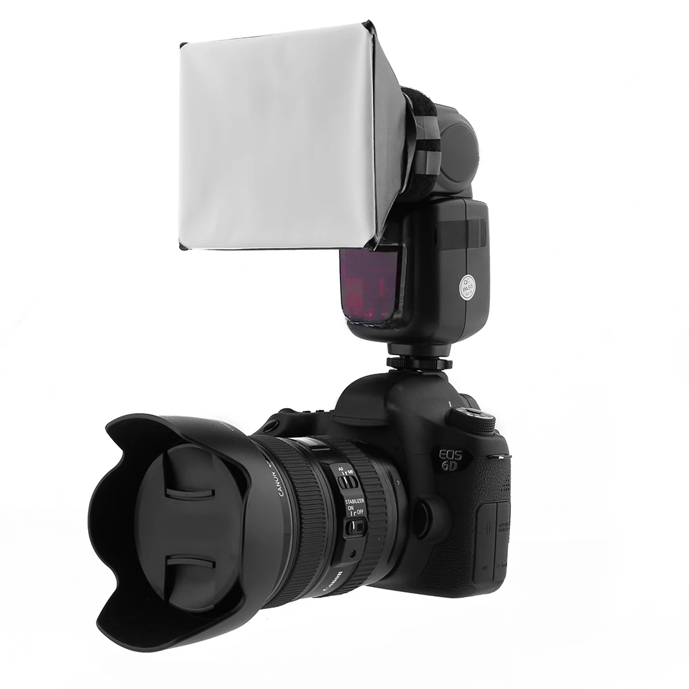 플래시 디퓨저 리플렉터 소프트박스 125x100mm DSLR 사진 플래시 디퓨저 라이트 소프트 박스 니콘용 캐논용 범용 액세서리