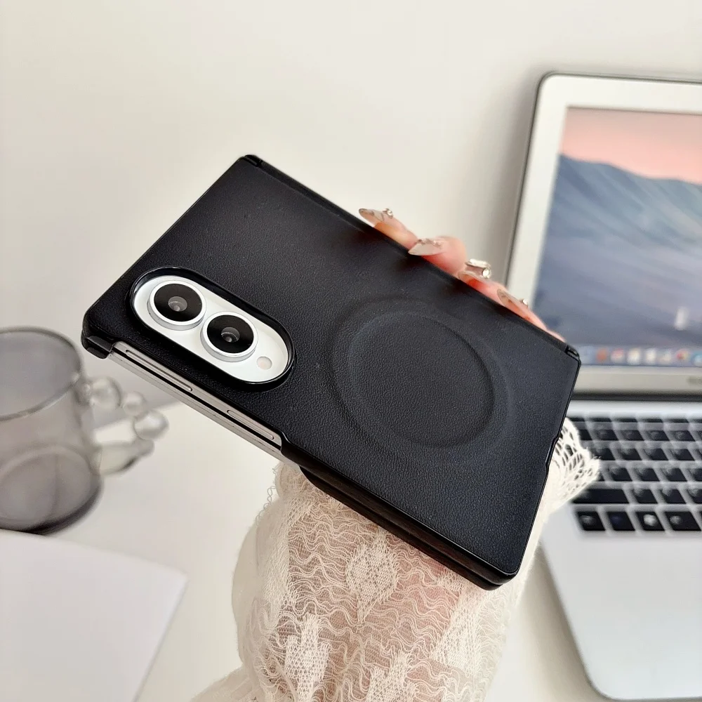 Matte Leather Magnetic Wireless Charging Shockproof Case