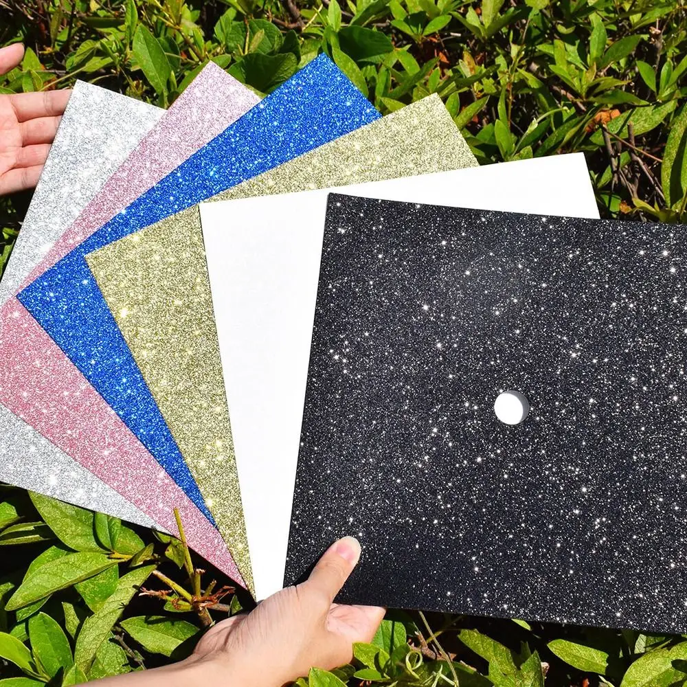 Pegatinas Autoadhivas De Papel Con Purpurina Dorada, Decoracion Para Gorros De Graduación, Bricolaje - AliExprs