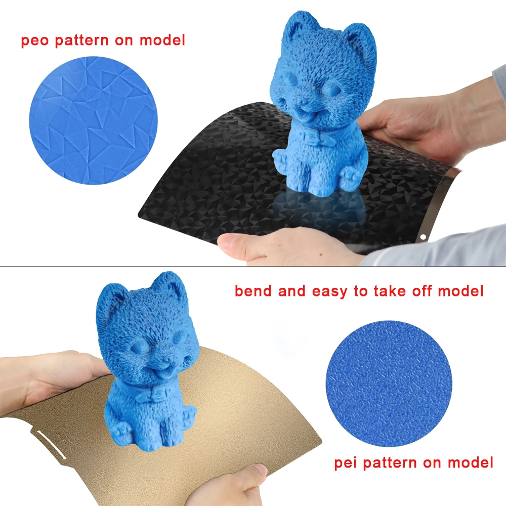 Cama Térmica Magnética Lateral Dobro Peças da Impressora 3d Placa da Construção da Cama Quente Folha Flexível Peo Animal de Estimação Pei 180 mm 220 mm 235 mm 300 mm 350 mm Ender 3 - Imagem 5