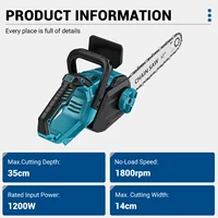 Drillpro Brushless Electric Chainsaw Oil Adjustment Woodworking Power Tool Graden 12Inch Cordless Chainsaw for Makita Battery 1