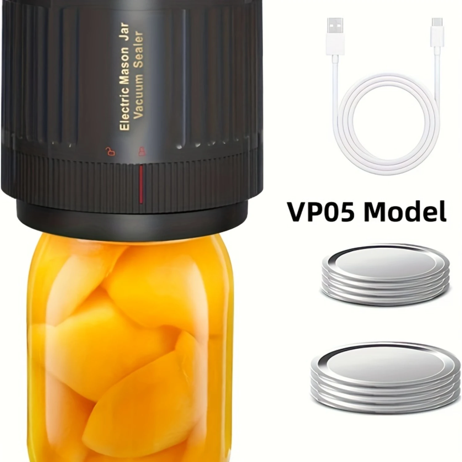 1pc, Mason Jar Vacuum Sealer, Cordless Vacuum Sealer Kit For Wide Mouth And Regular Bore, Mason Jars For Food Storage And Ferme